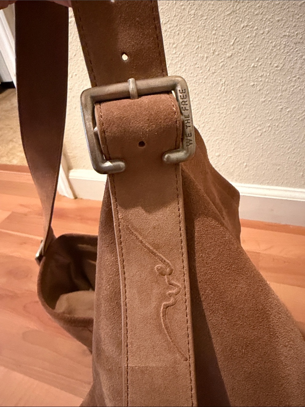 We The Free Suede Hobo Bag in Camel Brown - Picture 2 of 6